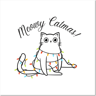 Christmas Cat Meowy Catmas Posters and Art